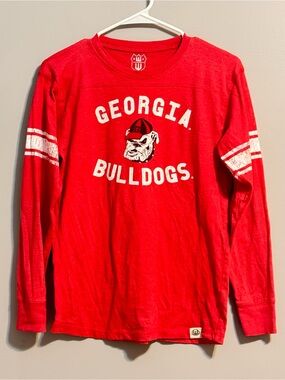 Wes and Willy Georgia Bulldogs UGA Red Long Sleeve Shirt Youth L 14/16